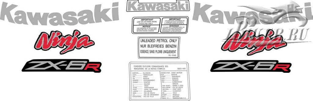 Образец наклеек Kawasaki Ninja ZX-6R 2011