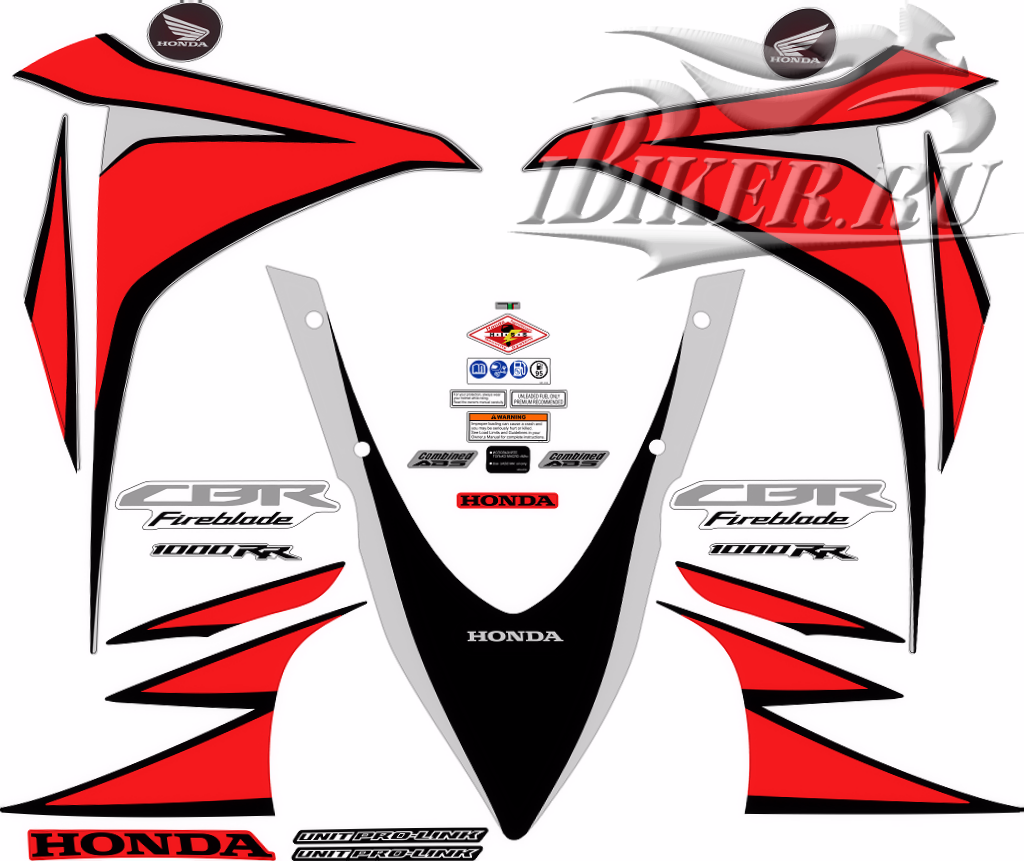 Образец наклеек Honda CBR 1000RR 2010