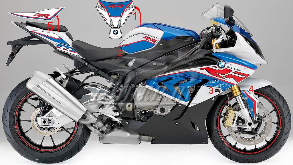 Защитные наклейки для BMW S1000RR 2015-2018. 