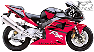 К-кт наклеек Honda CBR 954RR 2002 Ver.Black(with Winning Red)
