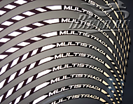 К-кт наклеек на обод диска Ducati Multistrada - черная основа серебристая надпись