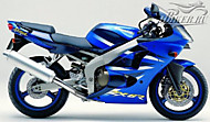 К-кт наклеек Kawasaki ZX-6R 2001 Ver.Candy Lightning Blue