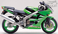 К-кт наклеек Kawasaki ZX-6R 2001 Ver.Lime Green