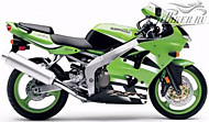 К-кт наклеек Kawasaki ZX-6R 2002 Ver.Lime Green