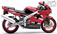 К-кт наклеек Kawasaki ZX-6R 2002 Ver.Passion Red