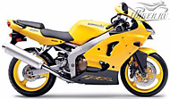 К-кт наклеек Kawasaki ZX-6R 2002 Ver.Pearl Chrome Yellow