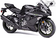 К-кт наклеек Kawasaki ZX-6R Ninja 2016 Ver.Metallic Matte Carbon Gray / Flat Ebony