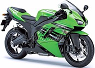 К-кт наклеек Kawasaki ZX-6R 2008 Ver.Lime Green