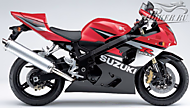 К-кт наклеек Suzuki GSX-R 600 2005 Ver.Pearl Crystal Red/Solid Black