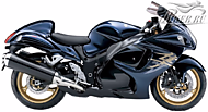 К-кт наклеек Suzuki Hayabusa GSX 1300R  2008 Ver.Candy Indi Blue