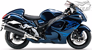 К-кт наклеек Suzuki Hayabusa GSX 1300R 2010 Ver.Candy Indy Blue