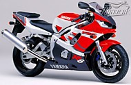 К-кт наклеек Yamaha YZF-R6 1999 Ver.Racing Red